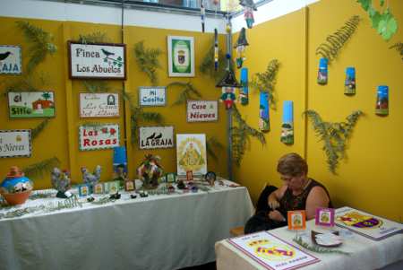 Handmade tiles at the craft fair, Barlovento,  La Palma