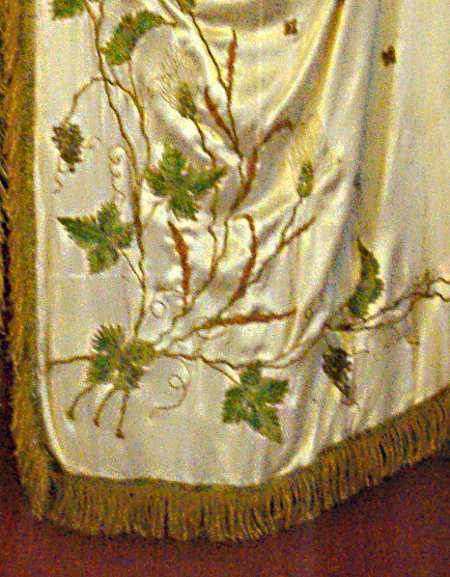 Satin stitch on a priest's vestments in the embroidery museum, Mazo, La Palma