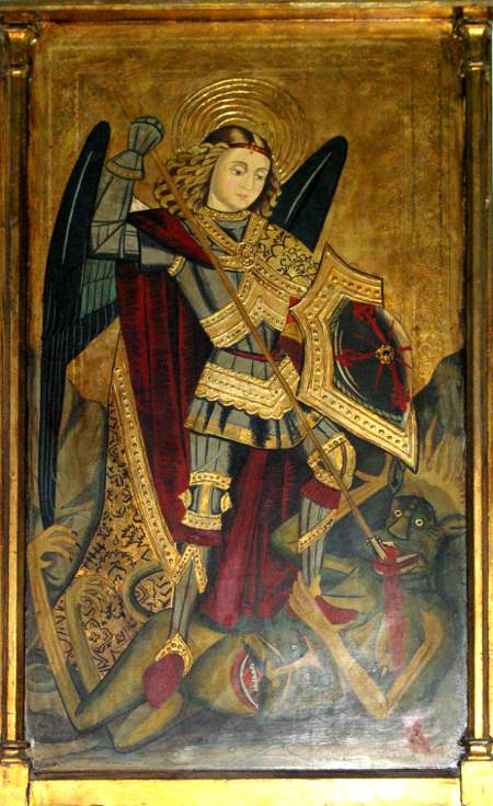 Old painting of St Michael in Tazacorte church